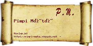 Pimpi Máté névjegykártya